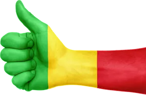 Mali Flag Thumbs Up Gesture PNG Image