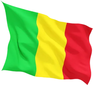 Mali National Flag Waving PNG Image