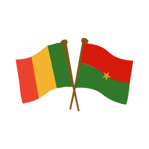 Maliand Burkina Faso Flags Crossed PNG Image