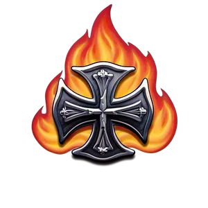 Maltese Cross With Flames Png Gur39 PNG Image