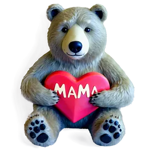 Mama Bear Love Heart Png Dmk85 PNG Image