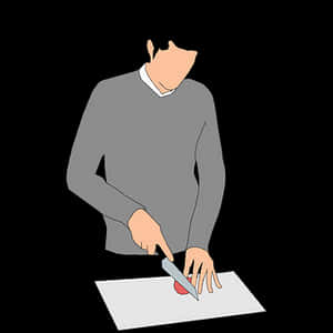 Man Cutting Vegetable Illustration PNG image with transparent background