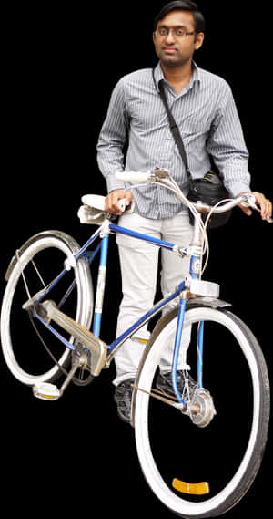 Man With Bicycle Png Image - Person With Bike Png, Transparent Png PNG with transparent background