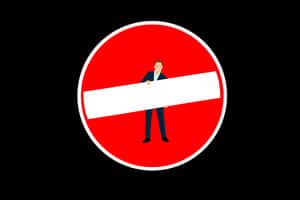 Man Holding Blank Sign No Entry Symbol PNG image with transparent background
