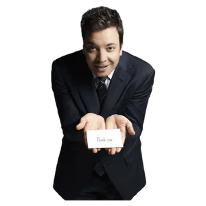 Man Holding Thank You Card PNG Image