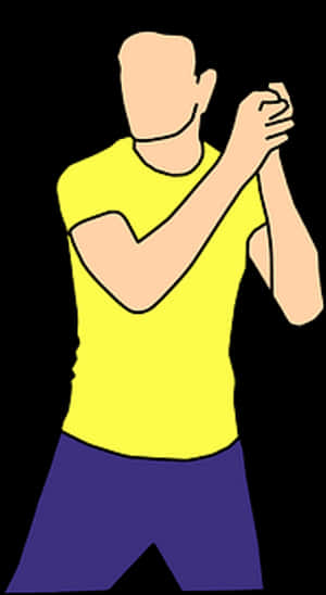 Man In Yellow Shirt Dancing PNG with transparent background