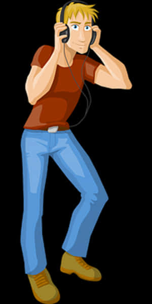 Man Listeningto Music PNG image with transparent background