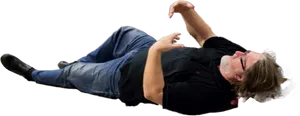 Man Lying On Side Pose PNG Image