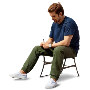 Man Sitting B PNG Image