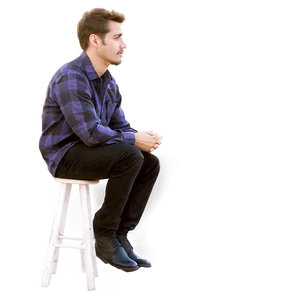 Man Sitting On Stool Png 61 PNG Image