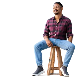 Man Sitting On Stool Png Tst46 PNG Image