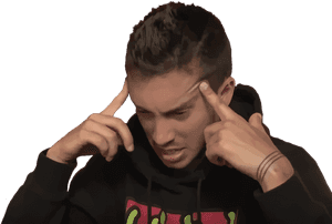 Man Thinking Hard PNG image with transparent background