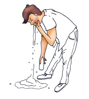 Man Vomiting Illustration PNG image with transparent background