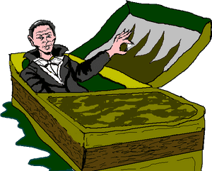 Free Count Dracula Waking From His Coffin Clip Art - Wake Up From Coffin PNG image with transparent background