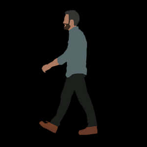 Man Walking Silhouette PNG image with transparent background