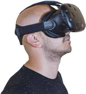 Vr, Bald, Guy, Reality, Virtual, Glasses, Male, 3d - Guy With Vr Headset, HD Png Download PNG