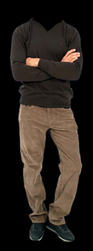 Man With Arms Crossed Standing PNG with transparent background