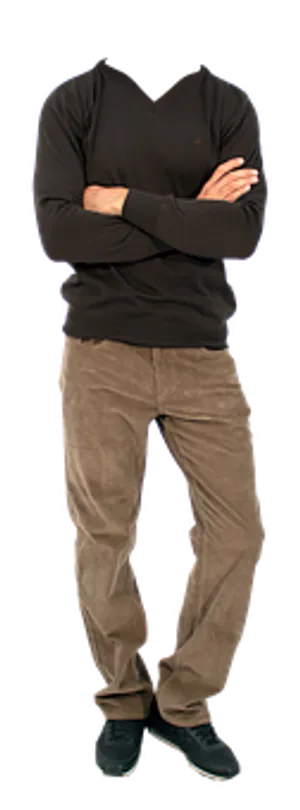 Man With Arms Crossed Standing PNG Image