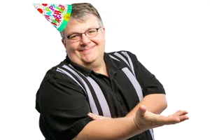 Man With Birthday Hat PNG Image