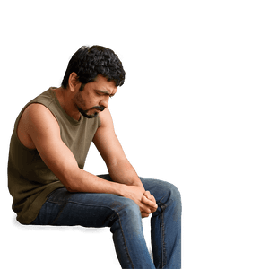 Man with Sorrowful Pose PNG gfx PNG with transparent background