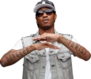 Man With Sunglasses And Tattoos PNG Image