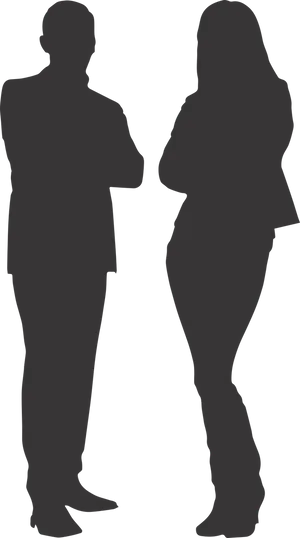 Manand Woman Silhouette Conversation PNG Image