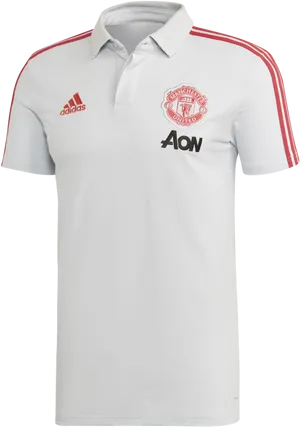 Manchester United White Polo Shirt Adidas A O N Sponsorship PNG Image