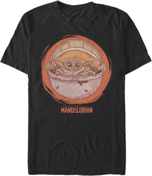 Mandalorian Themed Black T Shirt PNG image with transparent background