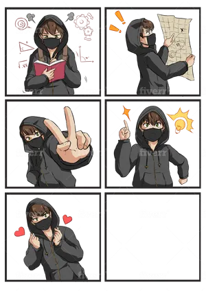 Manga_ Character_ Expressions_ Collage PNG Image