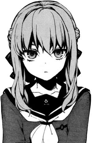 Manga Girl Serious Expression PNG Image