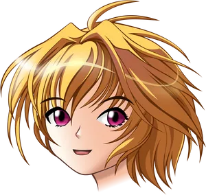 Manga Style Blonde Character PNG Image