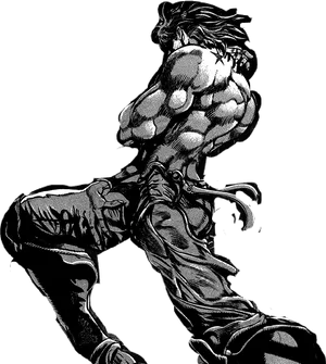 Manga Style Muscular Character PNG Image