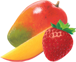 Mango_and_ Strawberry_ Illustration PNG image with transparent background