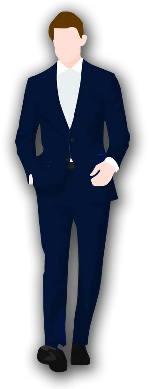 Manin Blue Suit Formal Attire PNG Image