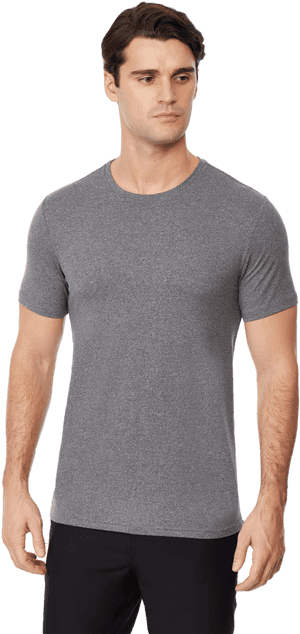 Manin Grey Crewneck T Shirt PNG image with transparent background