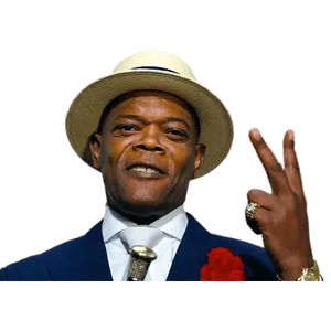 Manin Hat Giving Peace Sign PNG Image