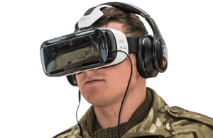 Solider Wearing A Vr Headset And Headphones For An - Vr Soldier, HD Png Download PNG