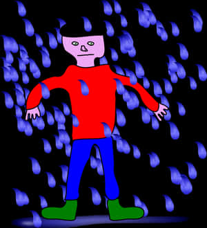 Manin Rain Illustration PNG with transparent background