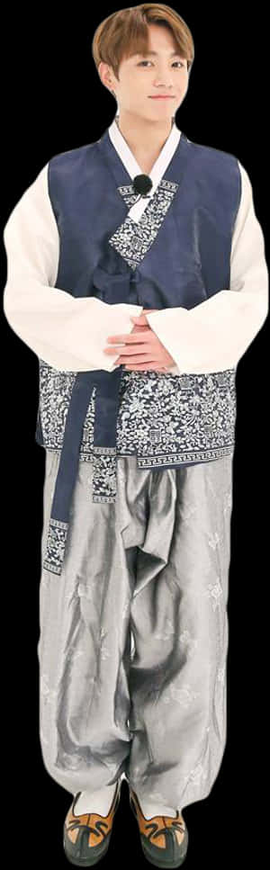 Manin Traditional Korean Hanbok PNG image with transparent background