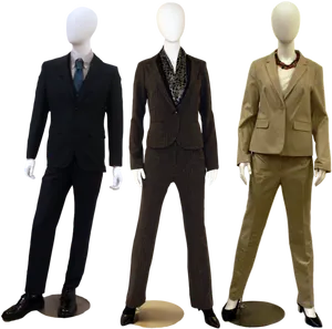 Mannequins_ Displaying_ Designer_ Suits PNG Image