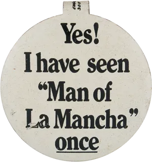 Manof La Mancha Button Badge PNG Image