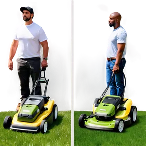 Manual Vs. Automated Mowing Png Vqs76 PNG Image