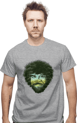 Manwith Nature T Shirt Design PNG image with transparent background