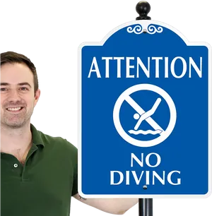 Manwith No Diving Sign PNG Image