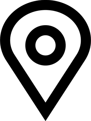 Map Pin Icon Blackand White PNG image with transparent background