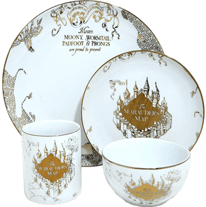 Marauders Map Themed Dinnerware Set PNG