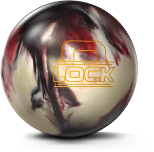 Marbled Red Bowling Ballwith Logo PNG Image