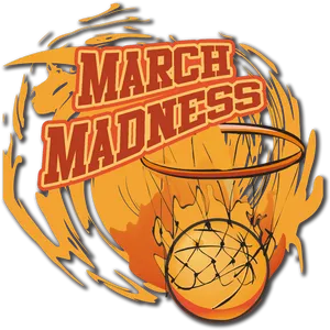 March Madness Basketball Graphic PNG Image