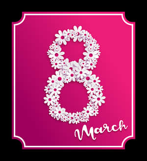March Womens Day Floral Graphic PNG image with transparent background