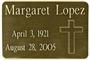 Margaret Lopez Memorial Plaque PNG Image